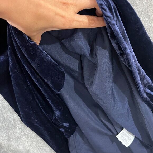J Crew Velvet Wrap Dress Navy Blue Knee Length Tie Pockets Womens Sz 2 NEW $148 - Picture 7 of 11